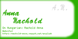 anna machold business card